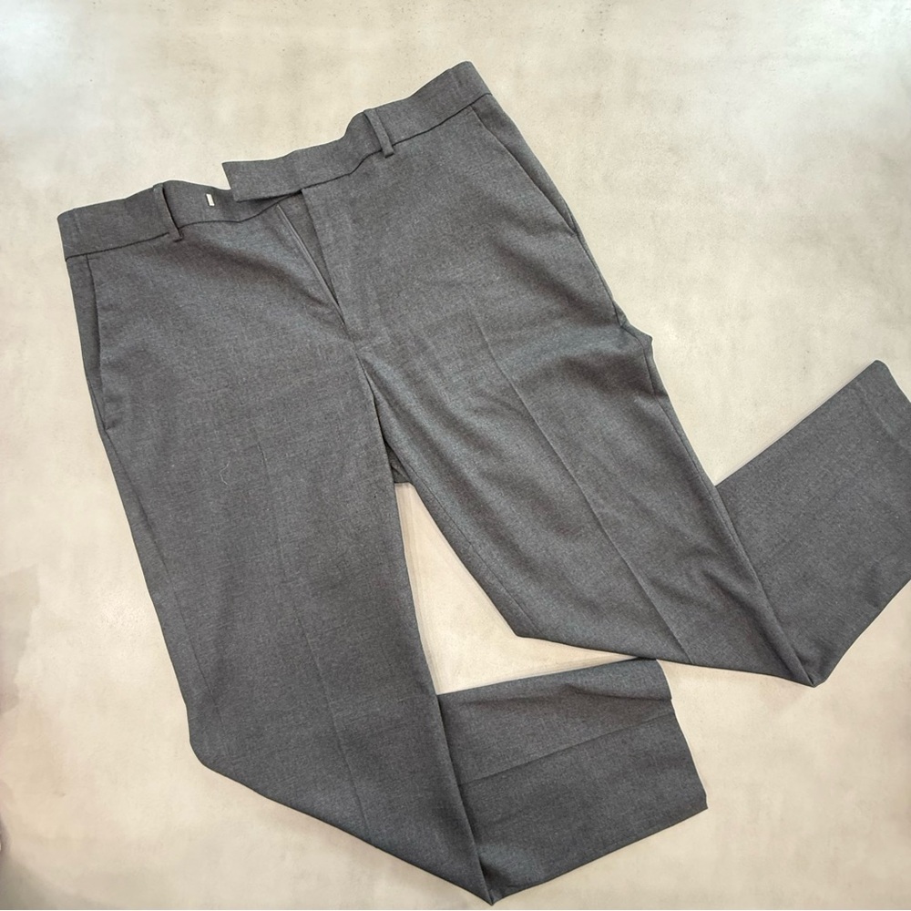 ASOS Gray slim pleated Dress Pants Flat Front Design
